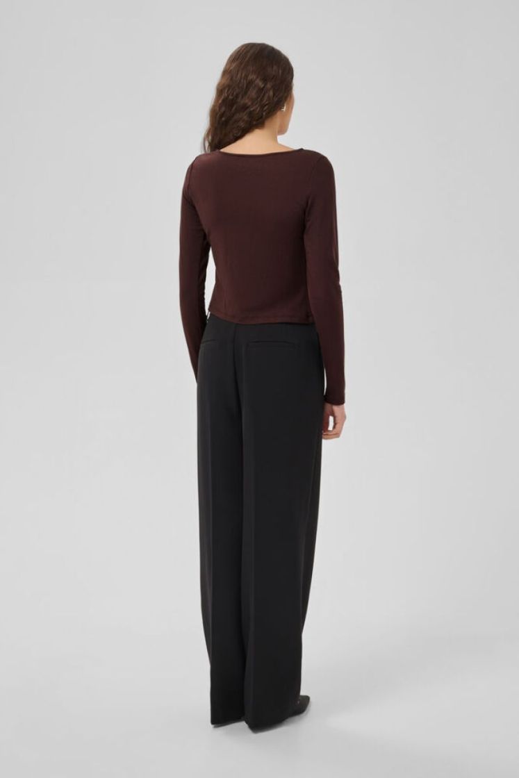 MWNupti Asymmetric Blouse 109828 Dark Brown