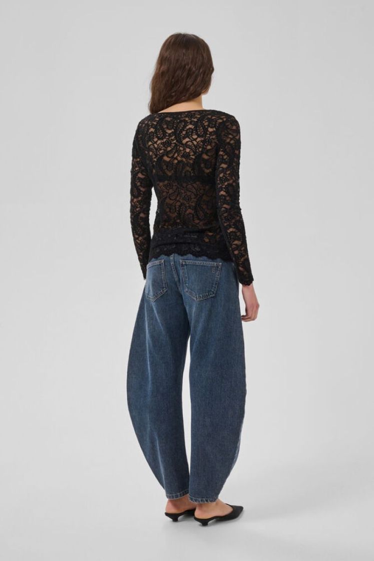 MWSalvi LS Lace Blouse 100031 Black