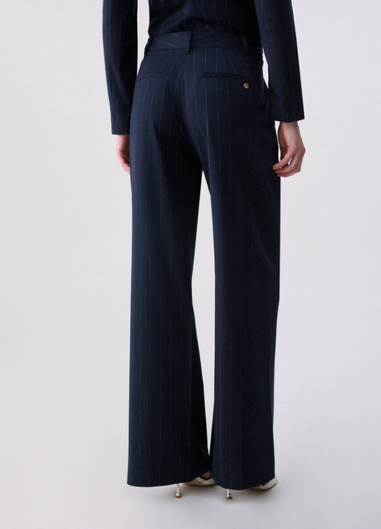  L9173 BLU LUREX PIN STRIPE