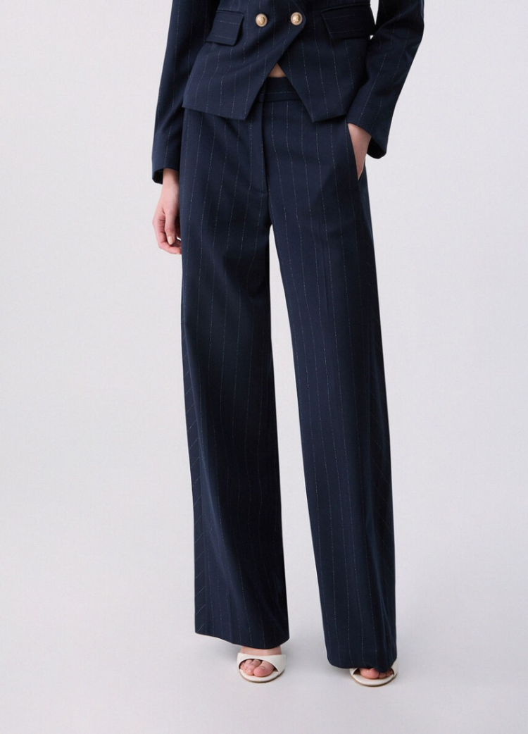  L9173 BLU LUREX PIN STRIPE