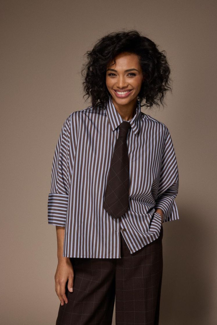  Brown/Light Blue Stripe